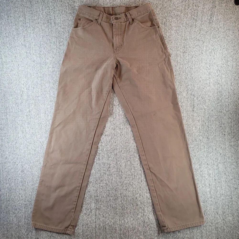 Dickies Canvas Carpenter Pants 29x33 Brown Utility Workwear High Rise No Tag